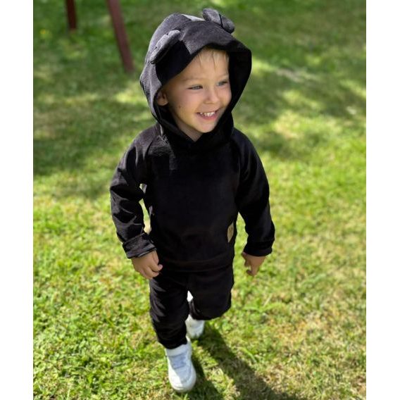 Bunnykids Semišková mikina + tepláčky Medvídek ČOKOLÁDOVÁ