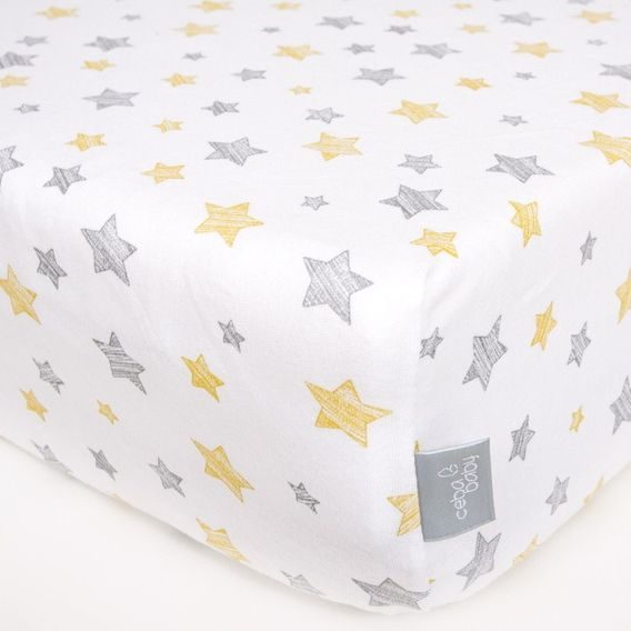 Ceba baby Prostěradlo Žerzej 120x60 - YELLOW STARS