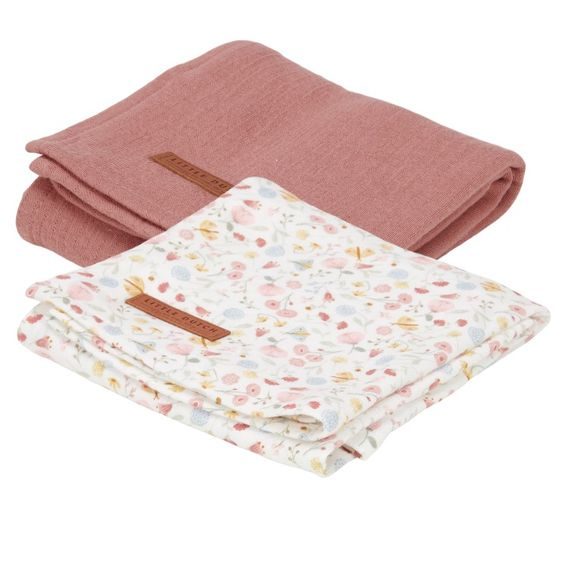 Little Dutch Pleny swaddle 2ks (70x70) Květiny a motýli