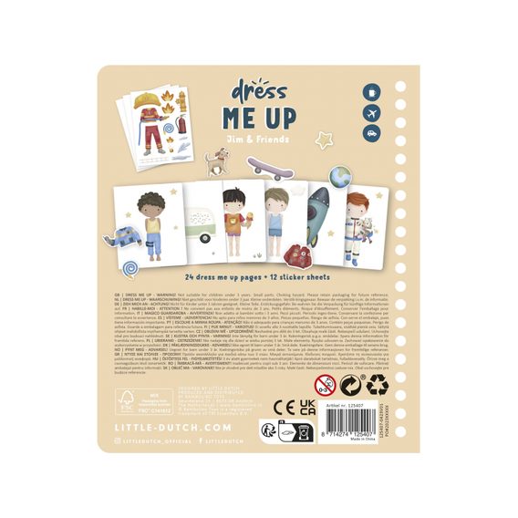 Little Dutch Kniha oblékací se samolepkami Jim & Friends