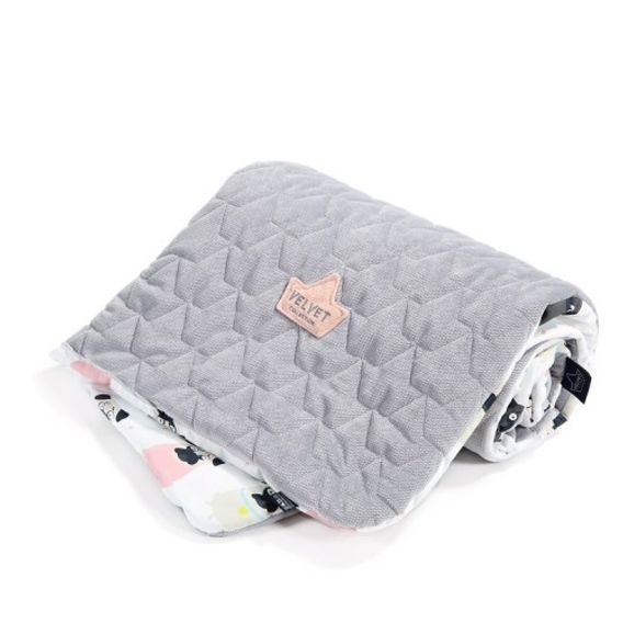 La Millou Luxusní dětská deka Velvet-Cotton s výplní vel.M, DOGGY UNICORN - DARK GREY