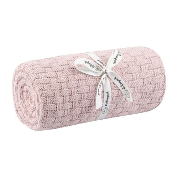 Le Pampuch Pletená dětská deka 100%Cotton "Bricks" POWDER PINK