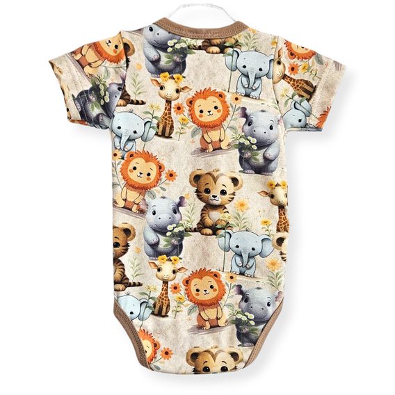 Le Bebe Body krátký rukáv Zvířátka z Afriky