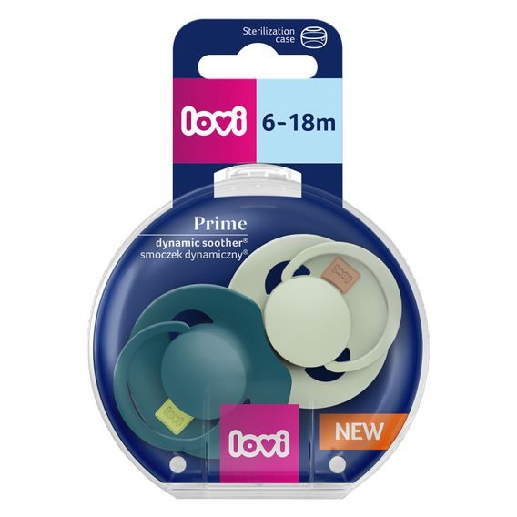 LOVI 2x dudlík silikonový dynamický PRIME 6-18m Pistachio/Green