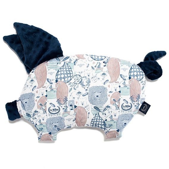 La Millou Luxusní dětský polštářek SLEEPY PIG, LA MILLOU FAMILY - NAVY