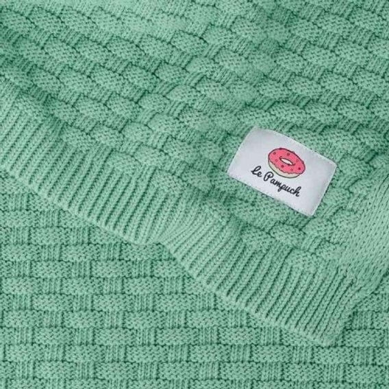 Le Pampuch Pletená dětská deka 100%Cotton "Bricks" SPEARMINT