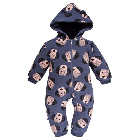 Eevi Dětská kombinéza z teplákoviny zateplená Puppy Playtime TMAVĚ MODRÁ