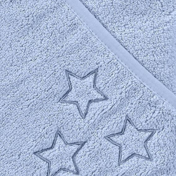Kikko BIO bavlněná froté osuška s kapucí XKKO Organic 90x90cm BABY BLUE STARS