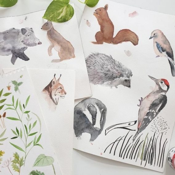 Makaszka Kojenecké čepičky 2ks WOODLAND