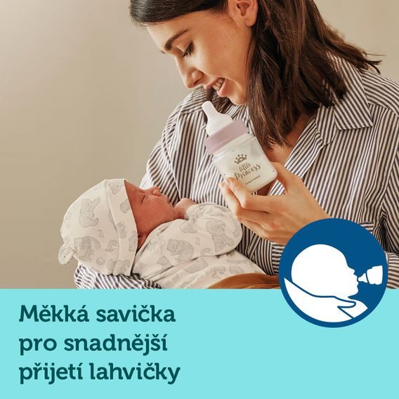 Canpol babies Láhev se širokým hrdlem V Oblacích 120ml RŮŽOVÁ