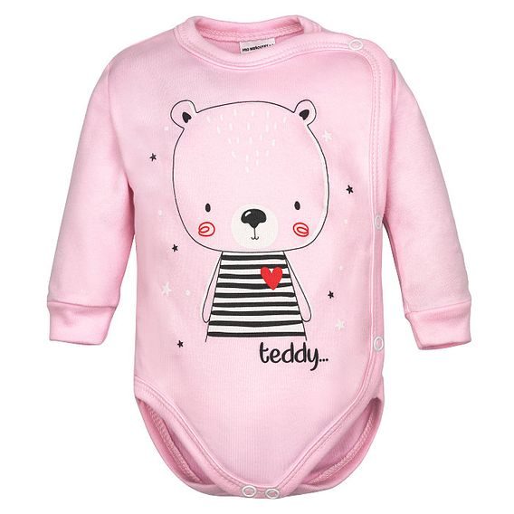 PRO MRŇOUSKY Body zavinovací Teddy Bear RŮŽOVÉ