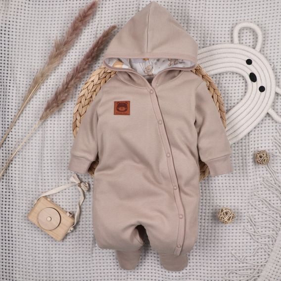 NINI Kojenecká kombinéza overal Méďa Pilot SVĚTLE HNĚDÁ