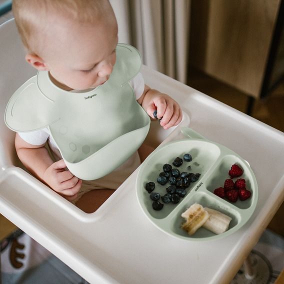 BabyOno Silikonový dělený talíř s přísavkami MINT