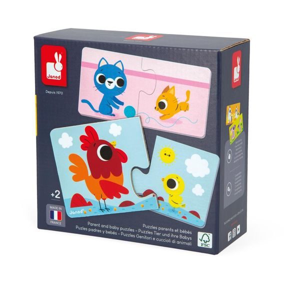 Janod Puzzle Duonimo Zvířátka 24 ks - Najdi mláďátka