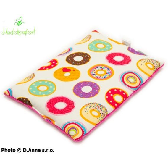 Madokomfort Polštářek pro miminko BAMBUS-MINKY 35x25cm, DONUTS-TMAVĚ RŮŽOVÝ