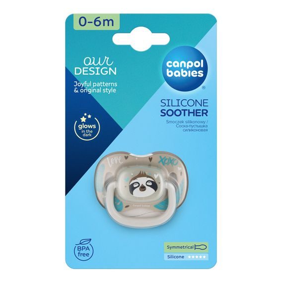 Canpol babies Dudlík 0-6m silikon symetrický Exotic Animals LENOCHOD