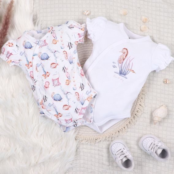 NINI Zavinovací body krátký rukáv Ocean Girl MOŘSKÁ ZVÍŘÁTKA