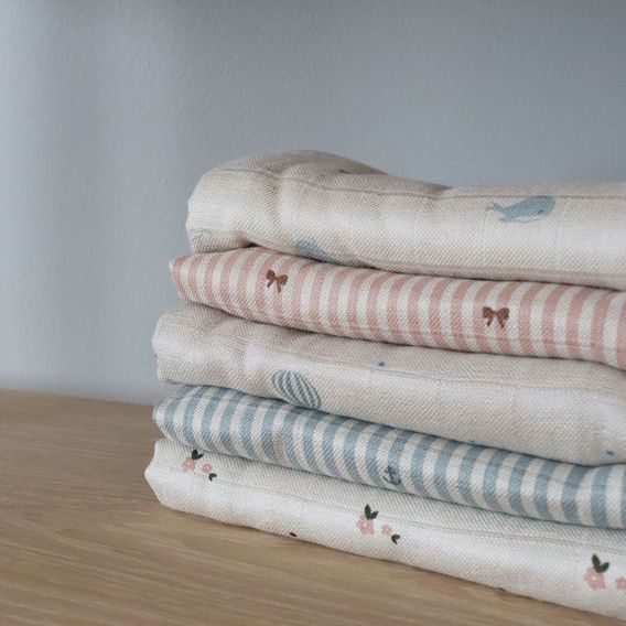 NUUROO Josefine Bambusové mušelínové pleny 2 ks Stripe Bow