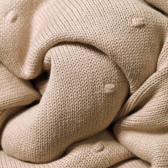 BabyOno Pletená dětská deka s plyšovou podšívkou BÉŽOVÁ