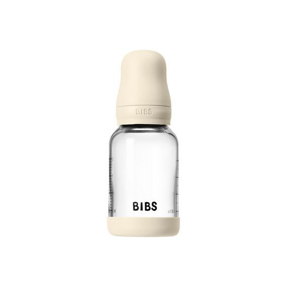BIBS Skleněná kojenecká láhev antikoliková kaučuk 120ml IVORY