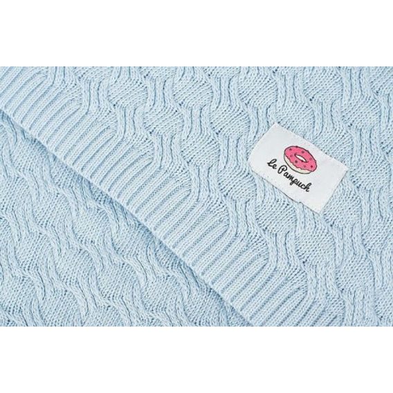 Le Pampuch Pletená dětská deka Bamboo/Cotton Braids - BABY BLUE