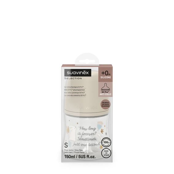 Suavinex Wonderland kojenecká láhev 150ml KRÉMOVÁ