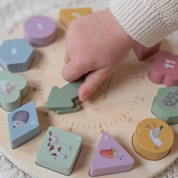Little Dutch Hodiny s puzzle kostkami Farma