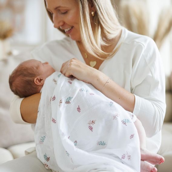 BabyOno Bambusové pleny 3ks RŮŽOVÁ Kytičky