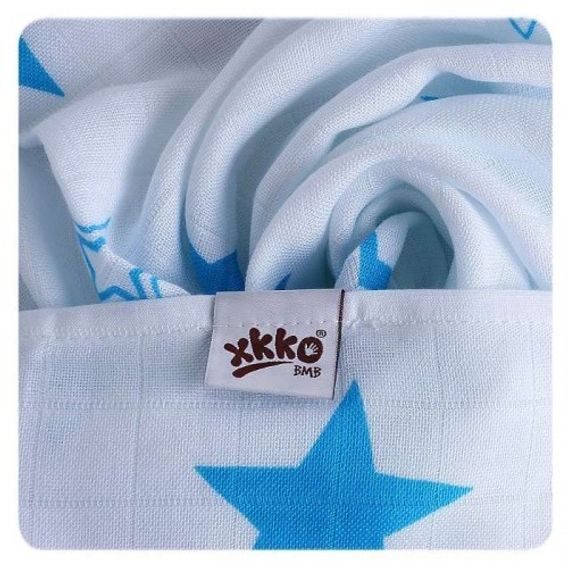 Kikko Bambusové ubrousky XKKO®BMB 30x30cm Stars - CYAN MIX 9ks