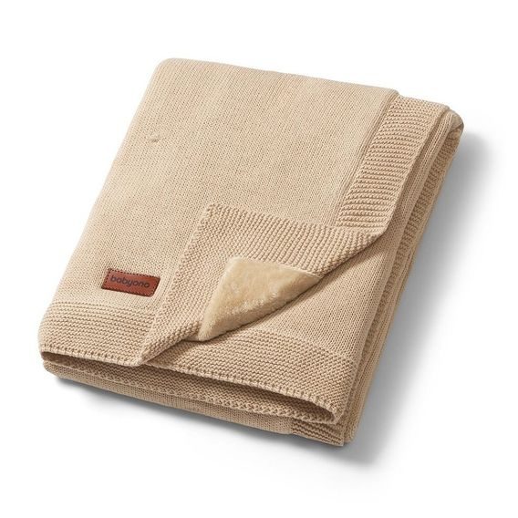 BabyOno Pletená dětská deka s plyšovou podšívkou BÉŽOVÁ