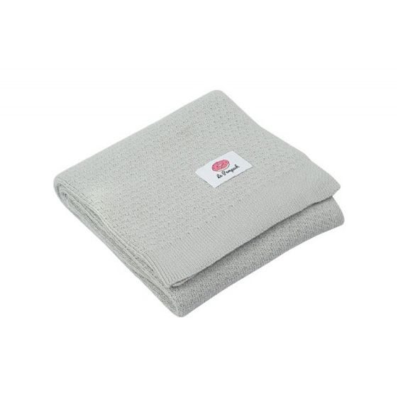 Le Pampuch Pletená dětská deka 100%Cotton WINTER - LIGHT GREY