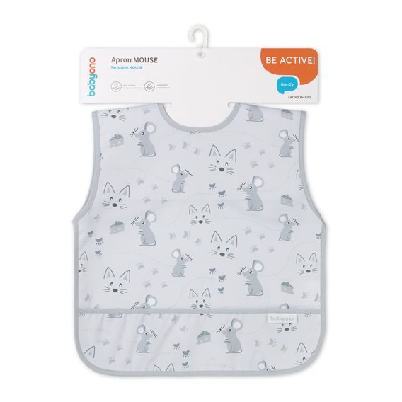 BabyOno Omyvatelný bryndák zástěrka 6m+ MYŠKA
