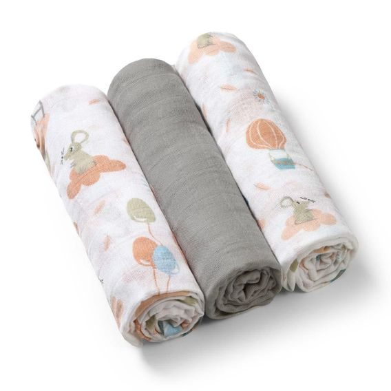 BabyOno Bambusové pleny 3ks Myšky/Šedá