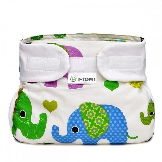 T-tomi Ortopedické abdukční kalhotky - GREEN ELEPHANTS (5-9kg, suchý zip)