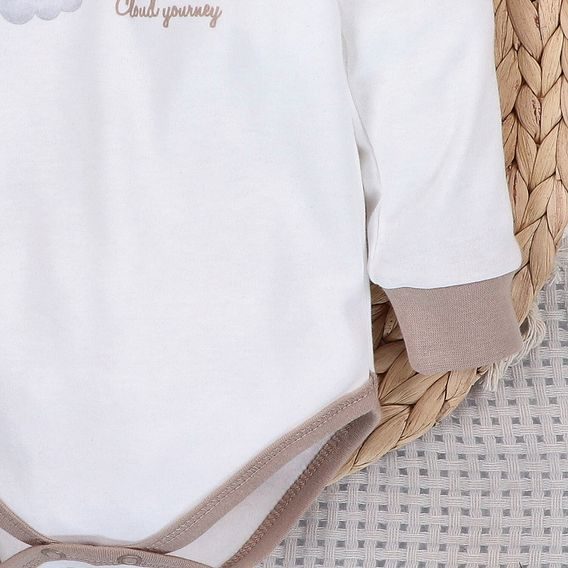 NINI Body dlouhý rukáv Méďa Pilot SMETANOVÉ