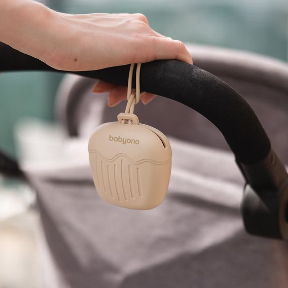 BabyOno Silikonové pouzdro na dudlíky BÉŽOVÁ