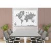 Obraz mapa v čiernobielom prevedení