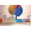Samolepiaca tapeta pestrofarebný strom v akvarelovom prevedení