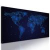 Obraz mapa sveta na nočnej oblohe