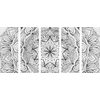 5-dielny obraz jemná abstrakcia kvetu v čiernobielom prevedení