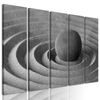 5-dielny obraz hladký kameň v čiernobielom prevedení
