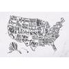 Obraz zaujímavá mapa USA v čiernobielom prevedení