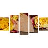 5-dielny obraz nádherné žlté ruže