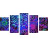5-dielny obraz nevšedná abstrakcia v futuristickom prevedení