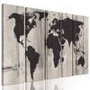 5-dielny obraz umelecká mapa sveta