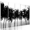 5-dielny obraz čiernobiely západ slnka v tropickom raji