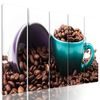 5-dielny obraz zrnká kávy