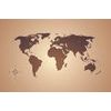 Samolepiaca tapeta moderná mapa sveta v sépiovom prevedení