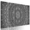 5-dielny obraz umelecká Mandala v čiernobielom prevedení