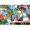 Samolepiaca tapeta umelecký street art v svetlých farbách
